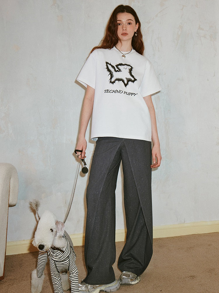 Electronic Explosive Puppy Print T-shirt