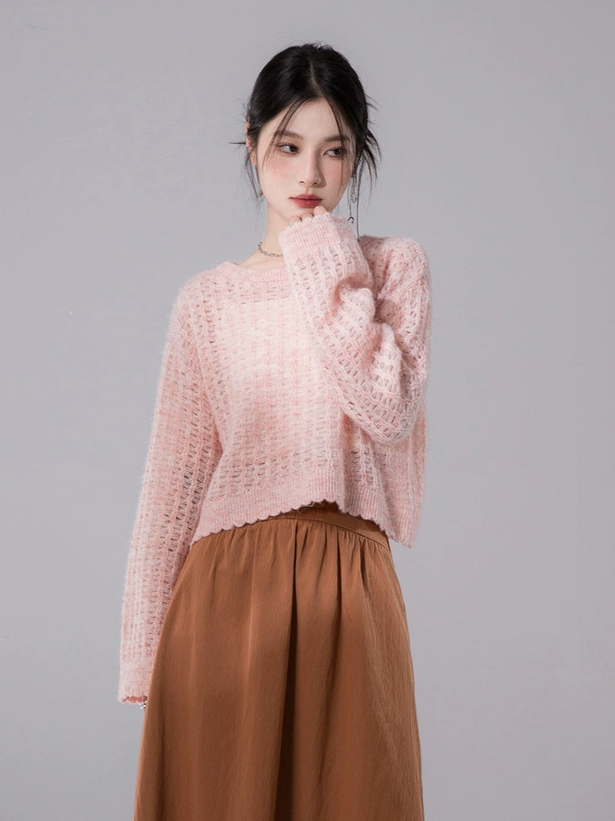 Hollow Frill Hem Pullover Sweater – ARCANA ARCHIVE