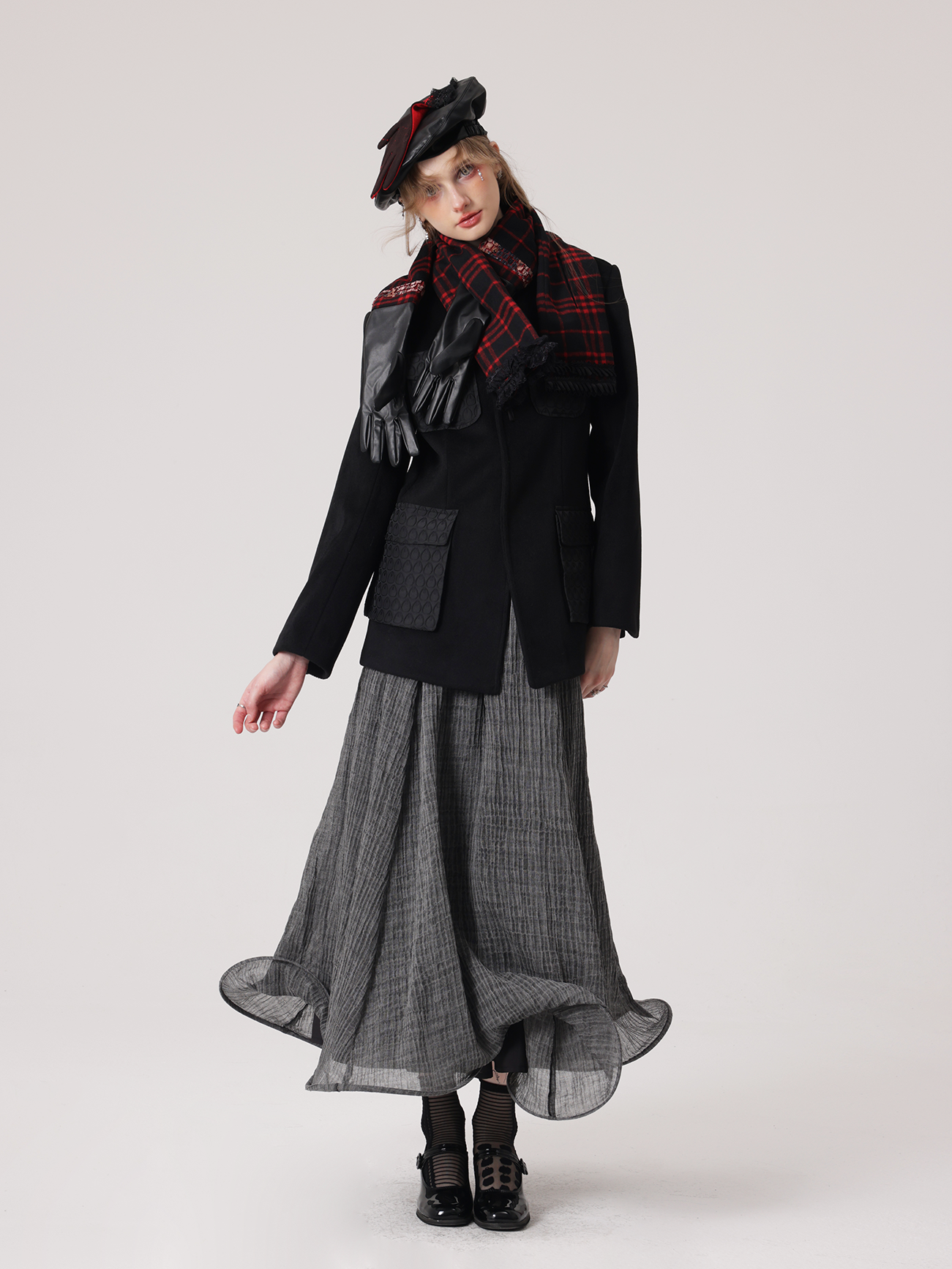 Kontrastkarette Spitzestichhandschuh Baskenbauer & Stola