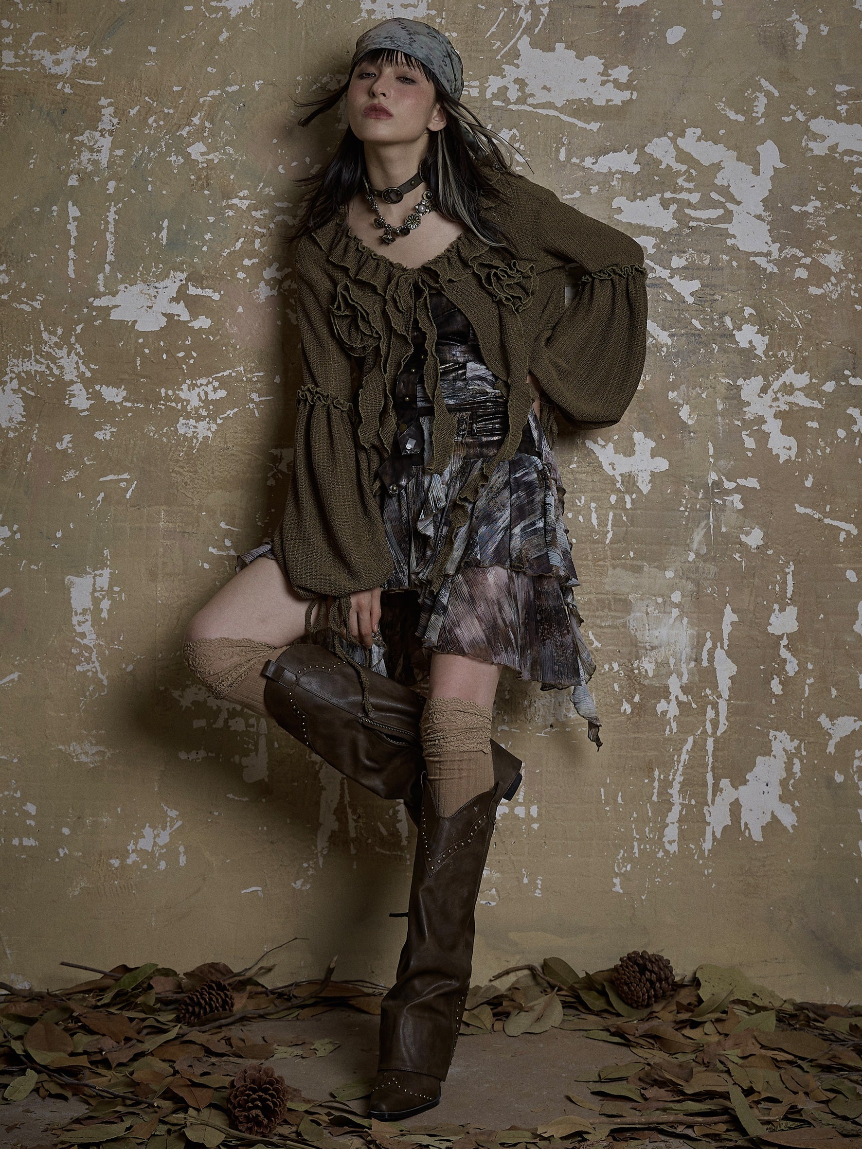 Three-dimensional Floral Loose Cardigan