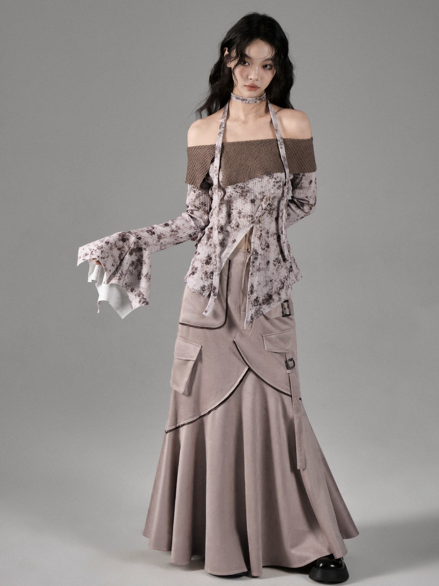 Suede Taste Splicing Mermaid Skirt