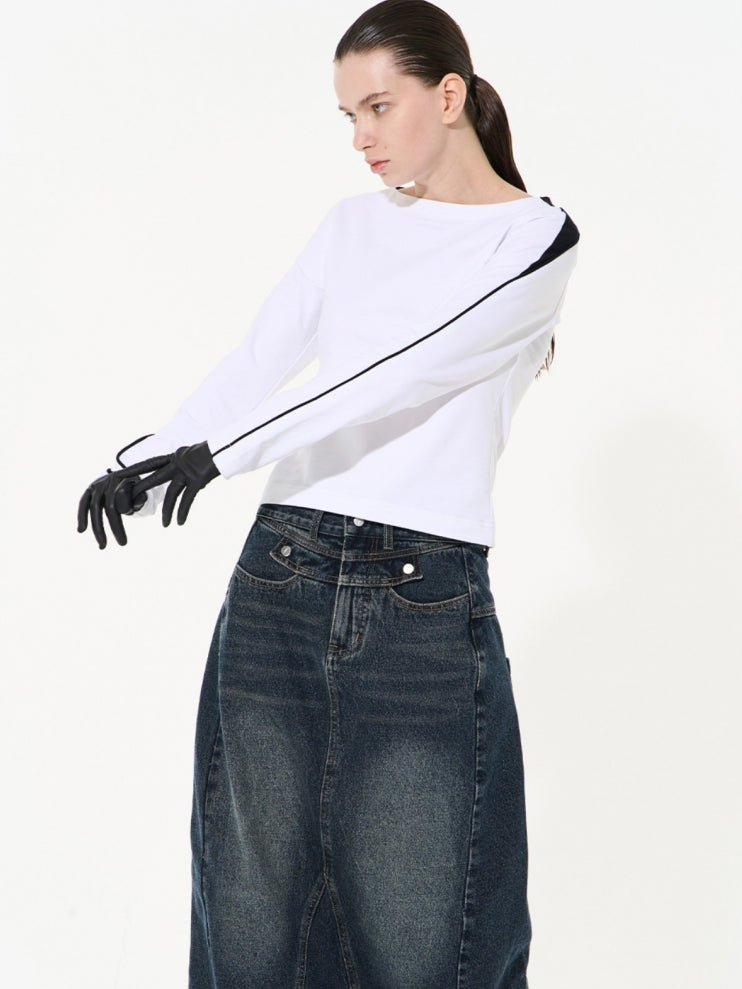 Unisex Oversize Side-line Monotone Pullover