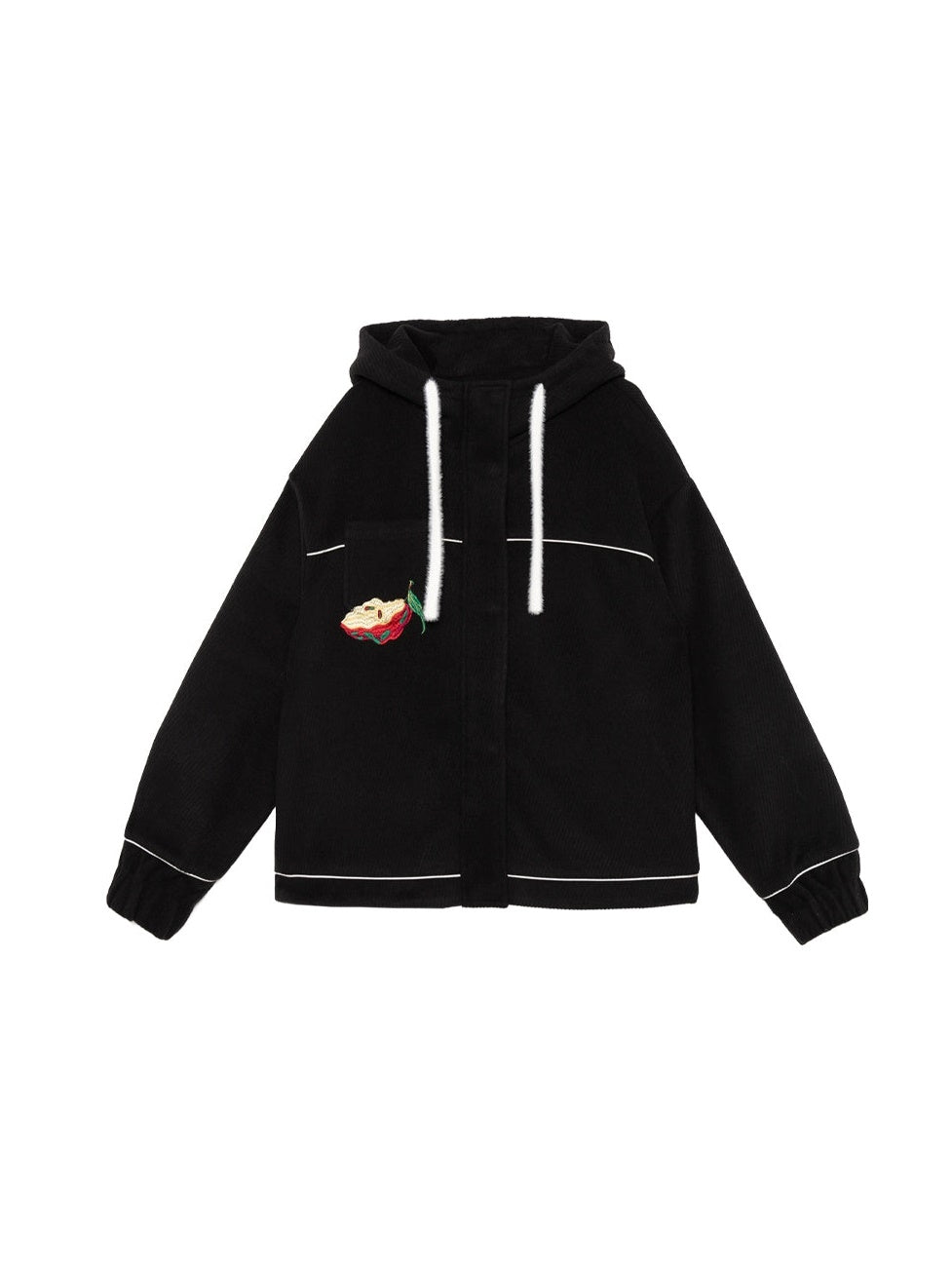 Apple Embroidered Hooded Jacket