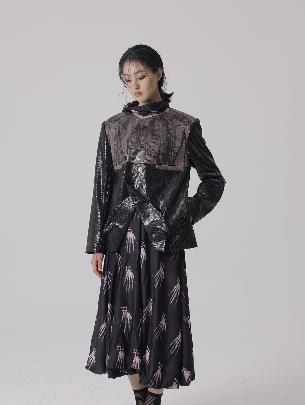 Shoulder Pads Leather Jacket