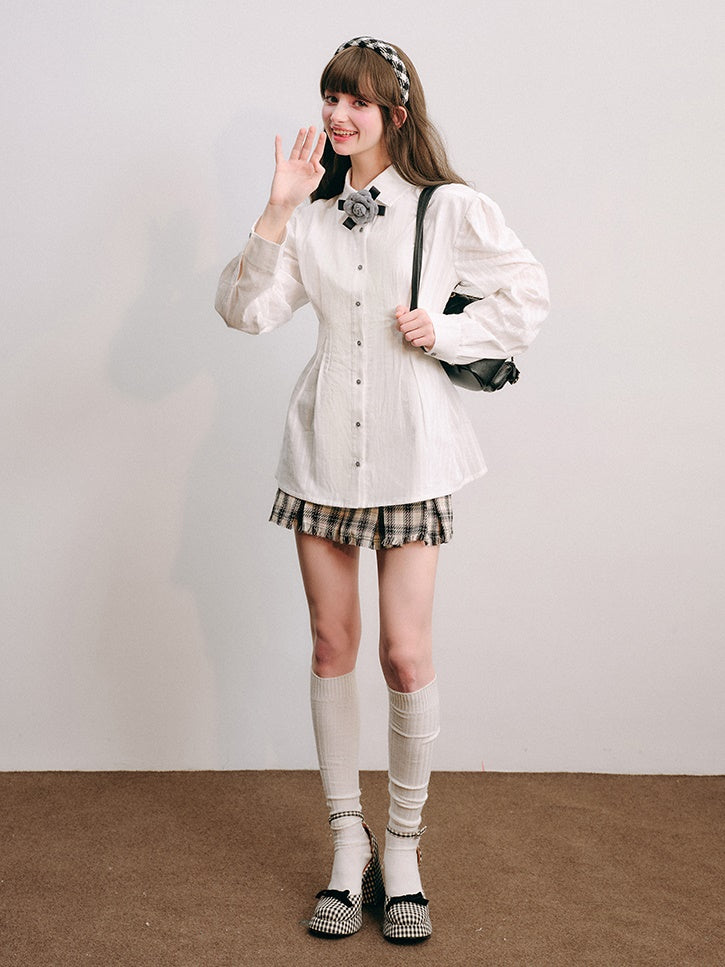 긴팔 허리 모양 셔츠