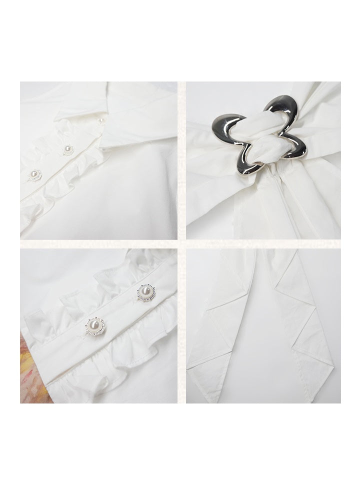 Retro Oil Painting Floral Sweet Dress & Sleeve Bolero