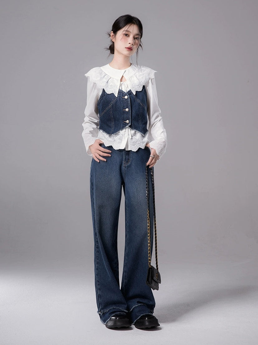Denim Camisole Vest & Jeans Set-up