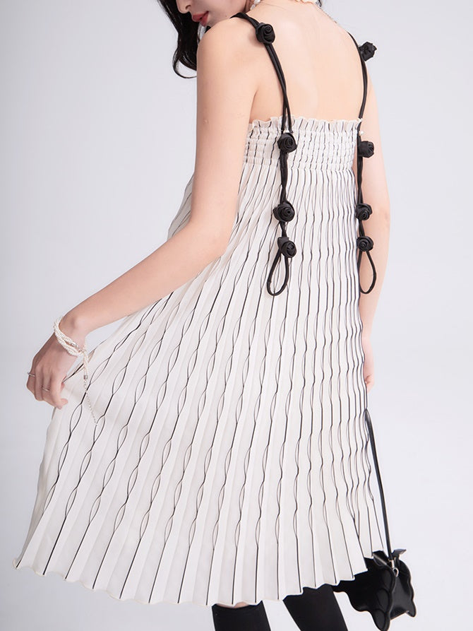 2way 꽃 포도 나무 슬링 커브 주름 치마