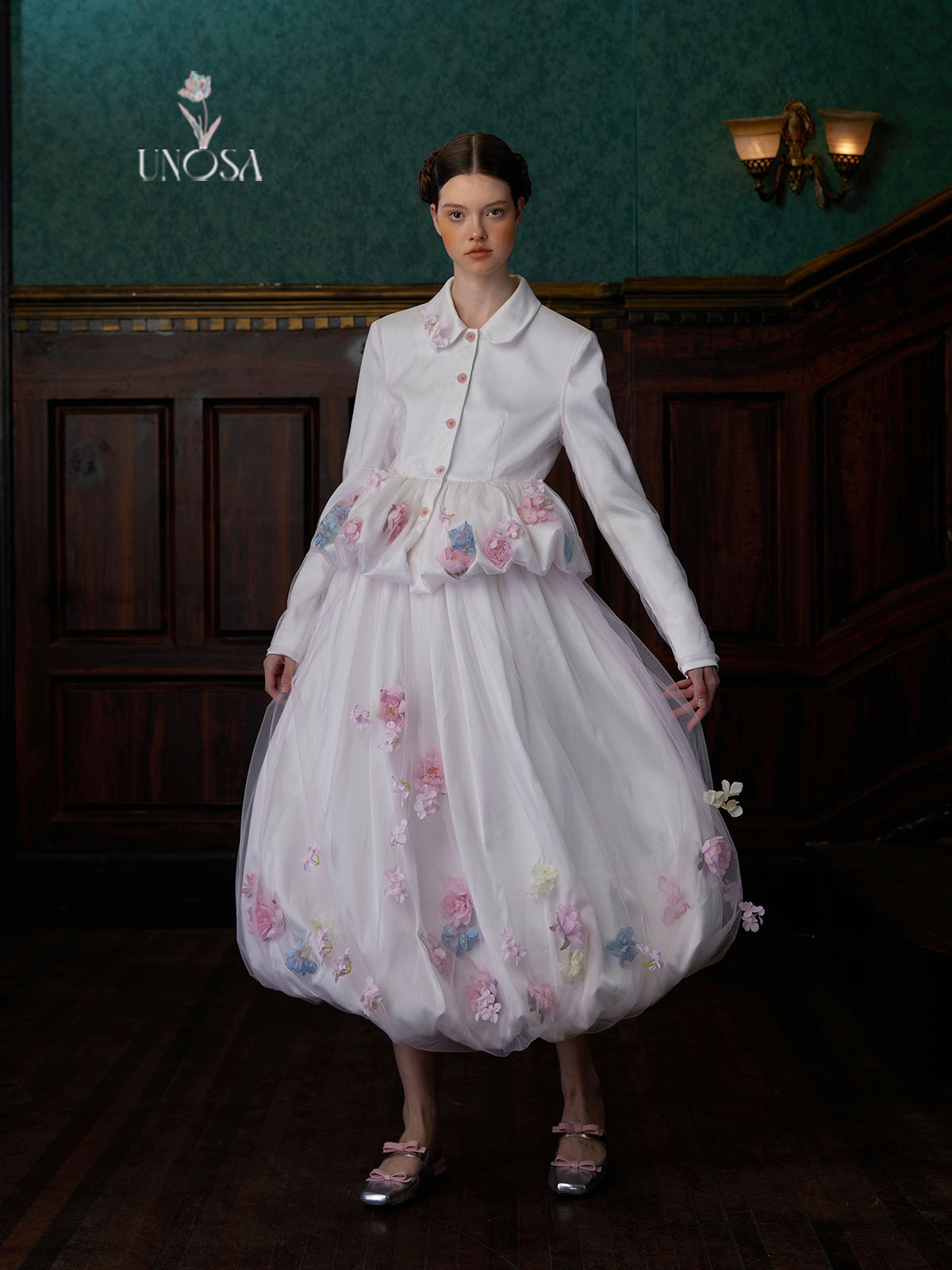 Mesh Double-layer Bud Jacket & Skirt