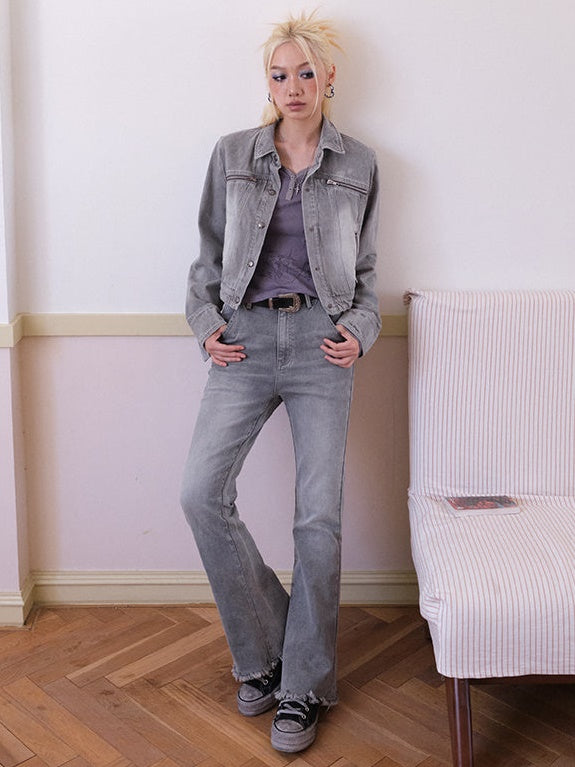 Kruppierte Jeansjacke