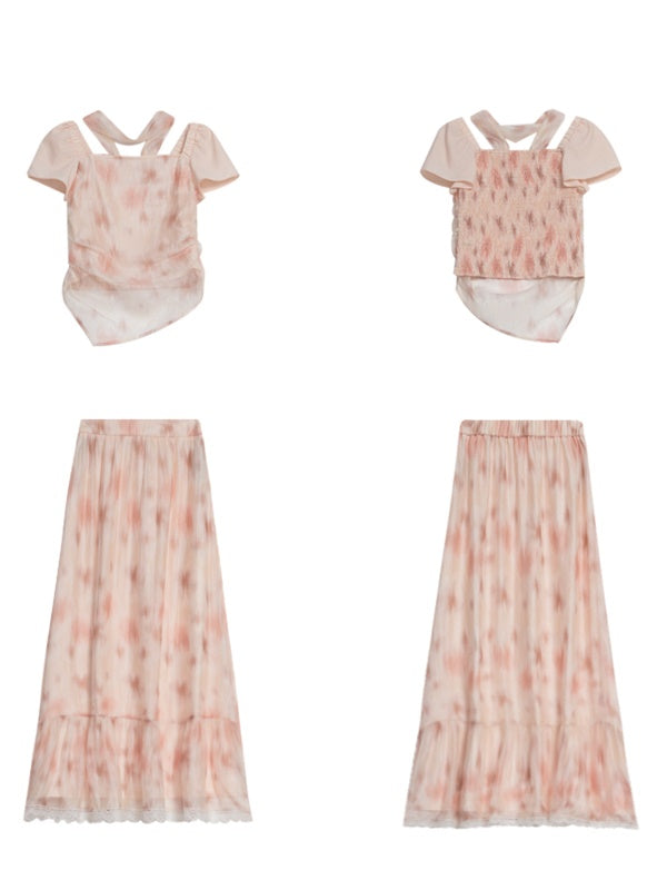 Top de gaze maca et configuration de la jupe de volants de commutation