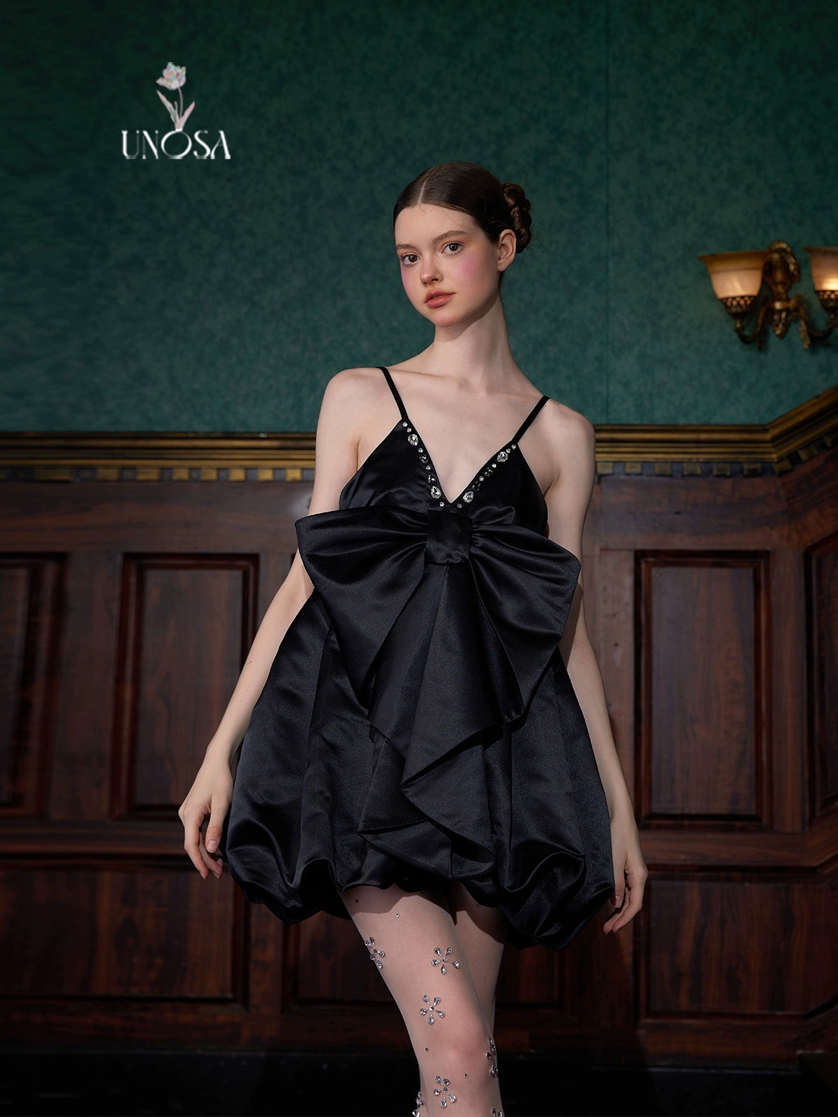 Edelstein Perlen Bow Blüte Kleid Kleid