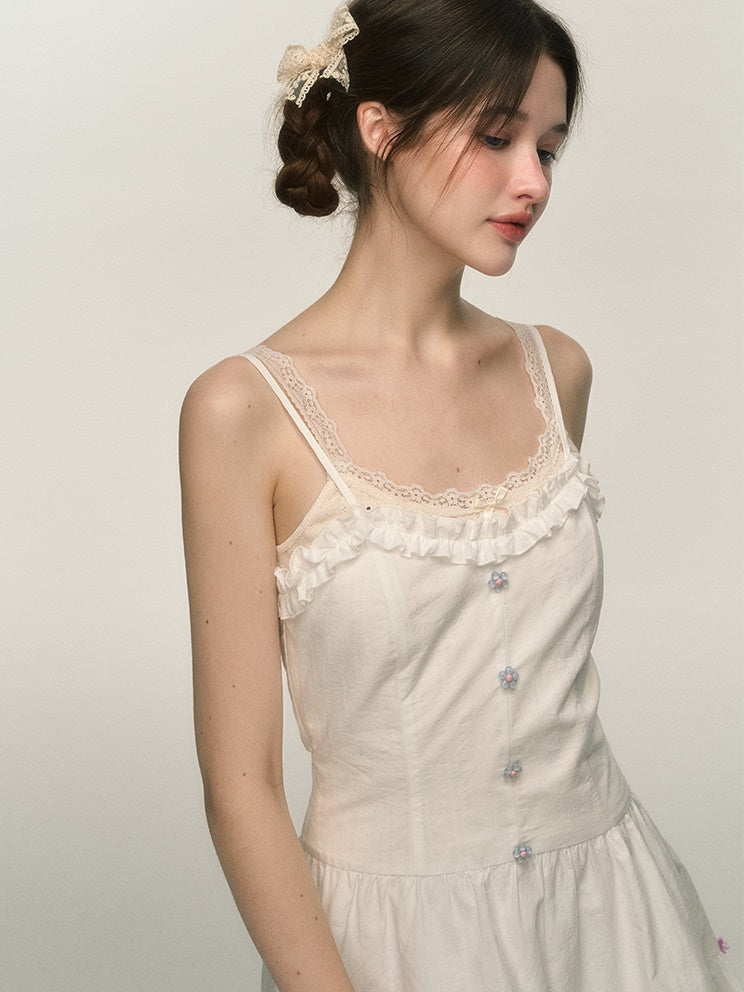 Ruffled Tiered Suspender One-piece