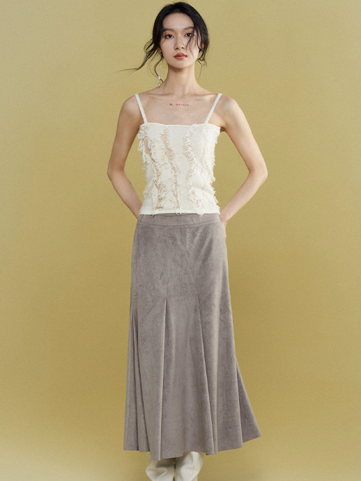Suede Touch Patchwork Mermaid Skirt
