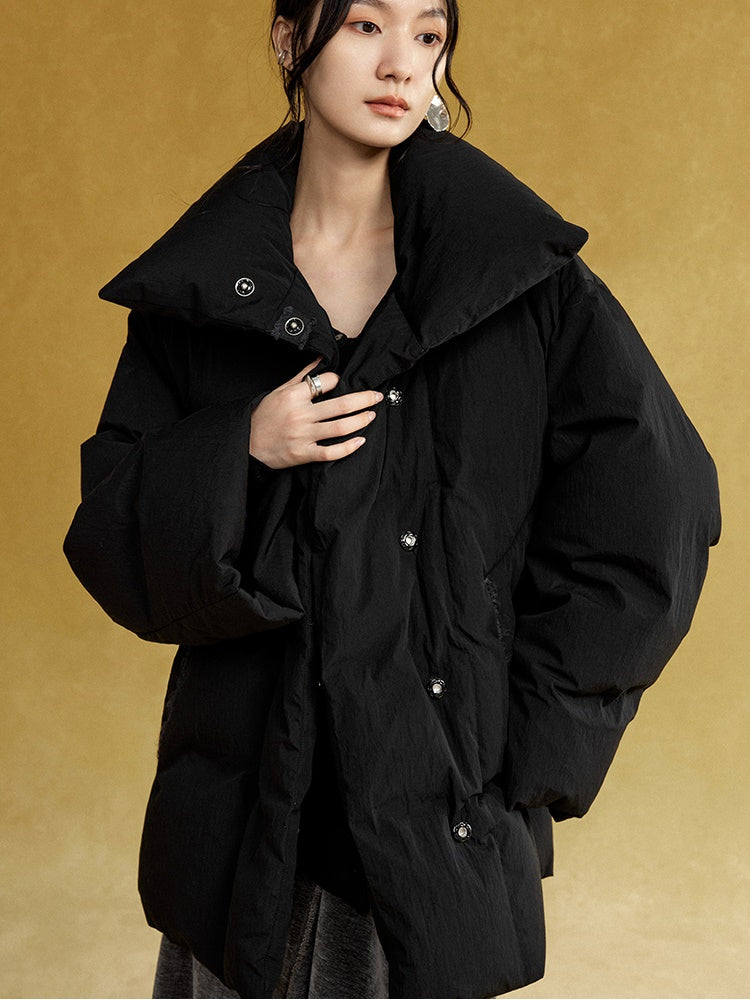 High-Neck Mid-length Down Jacket