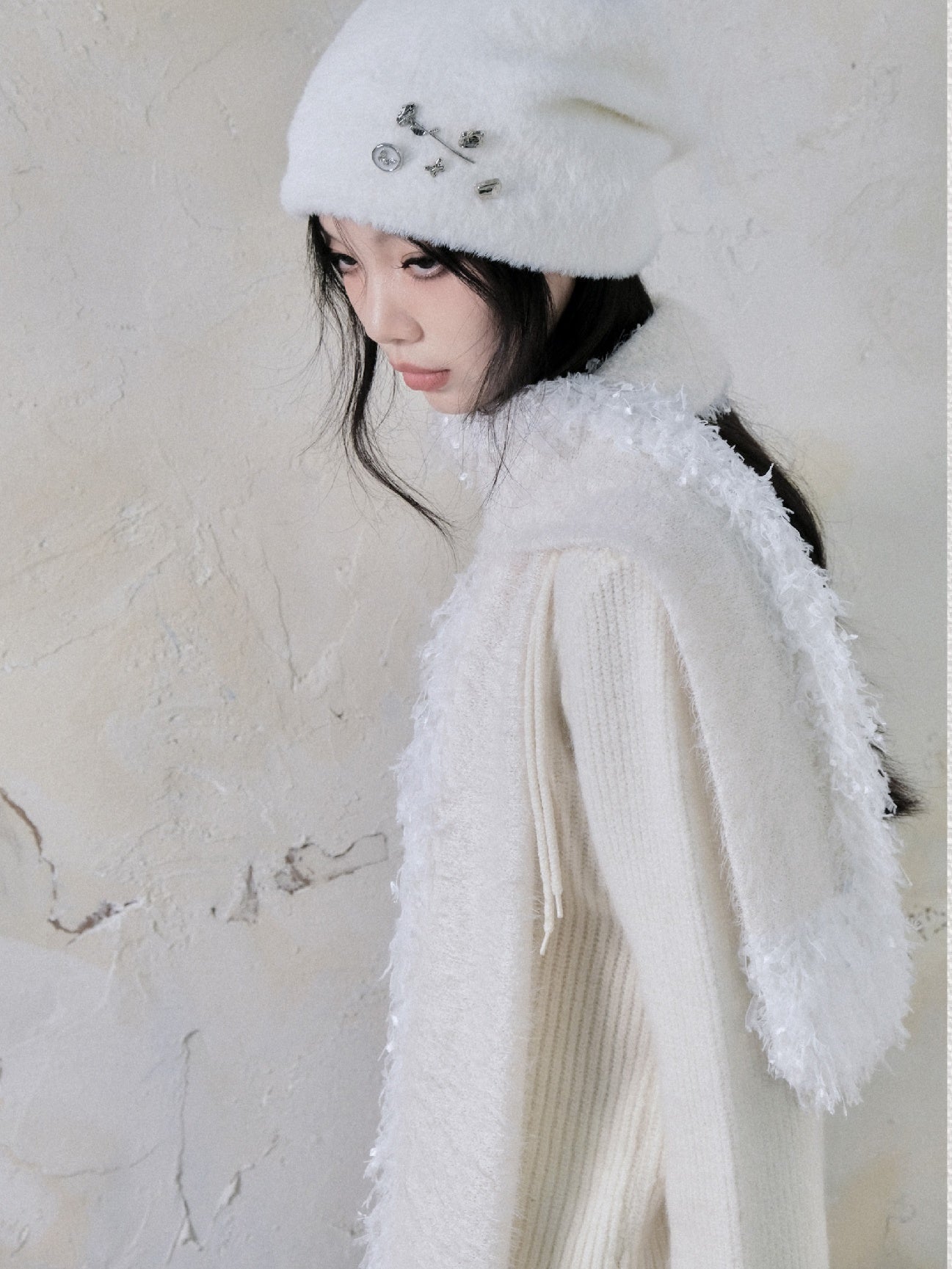 Tassel Feather Stitching Muffler