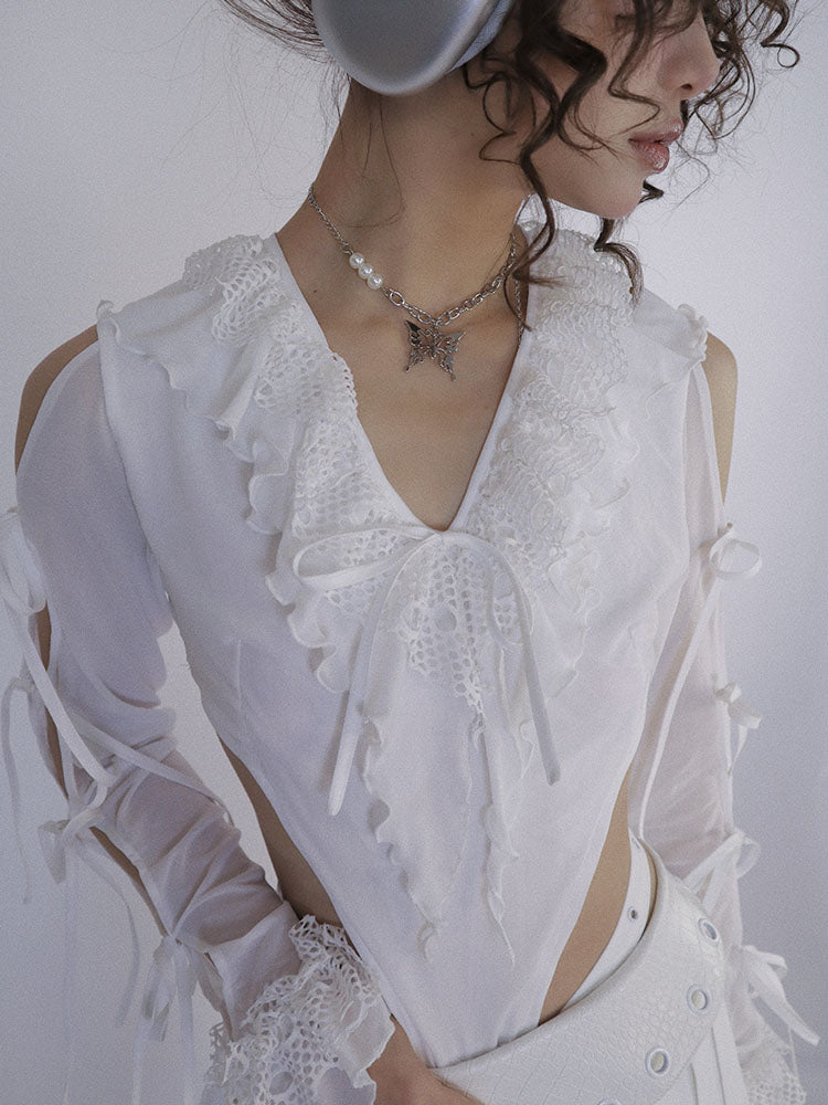 Ribbon Lace Sexy Sweet Body-Suit