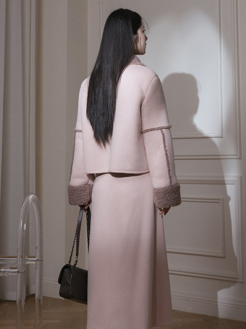 Suede Pattern BoA Jacket & Skirt