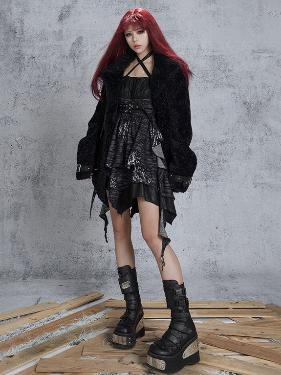 IRREGULAR HEM SLING PUNK ONE-PIECE