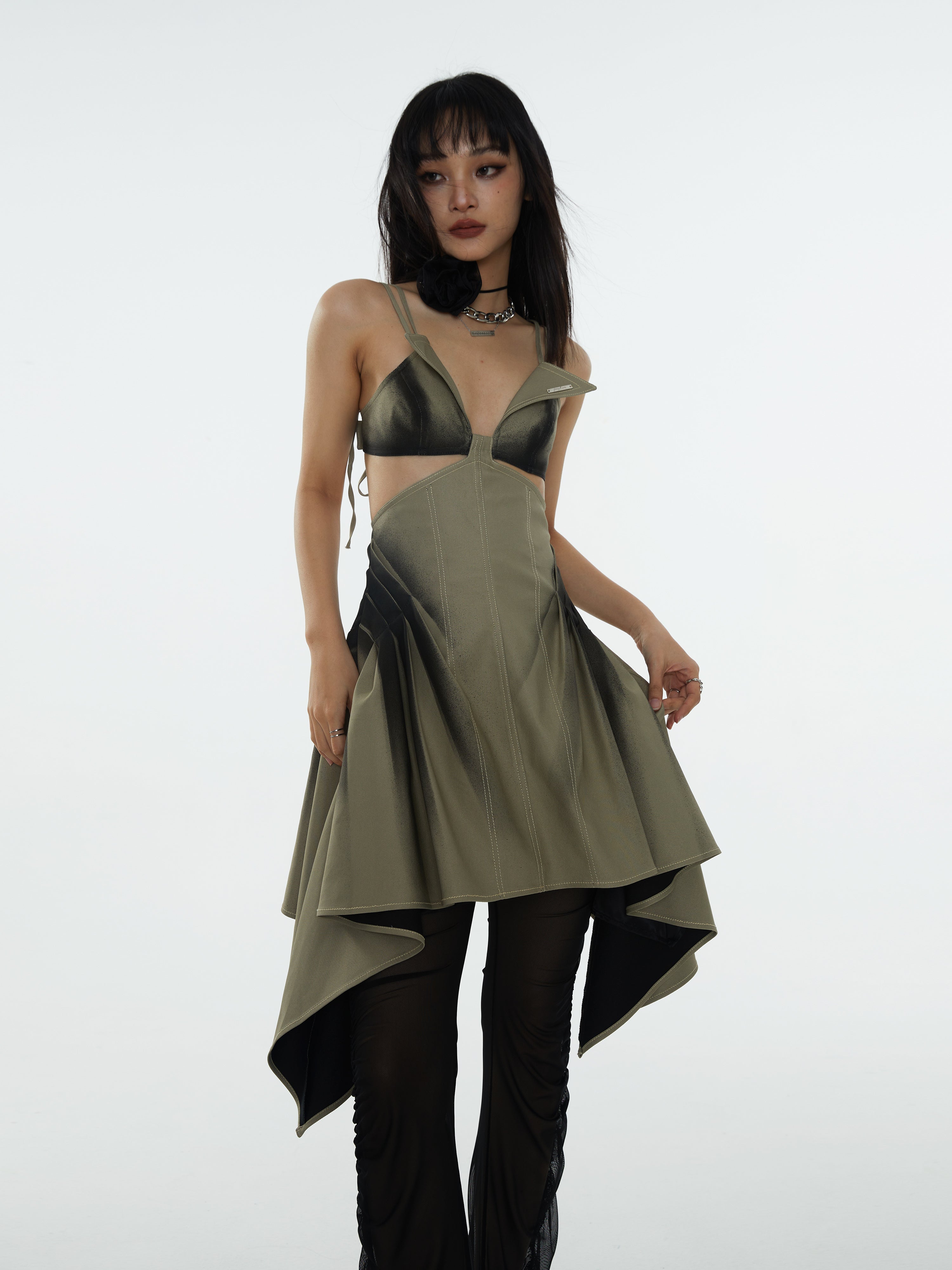 낙서 얇은 해체 드레스