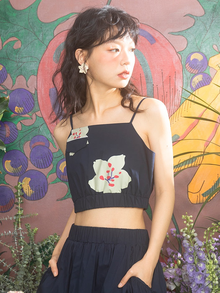 벚꽃 프린트 카미솔