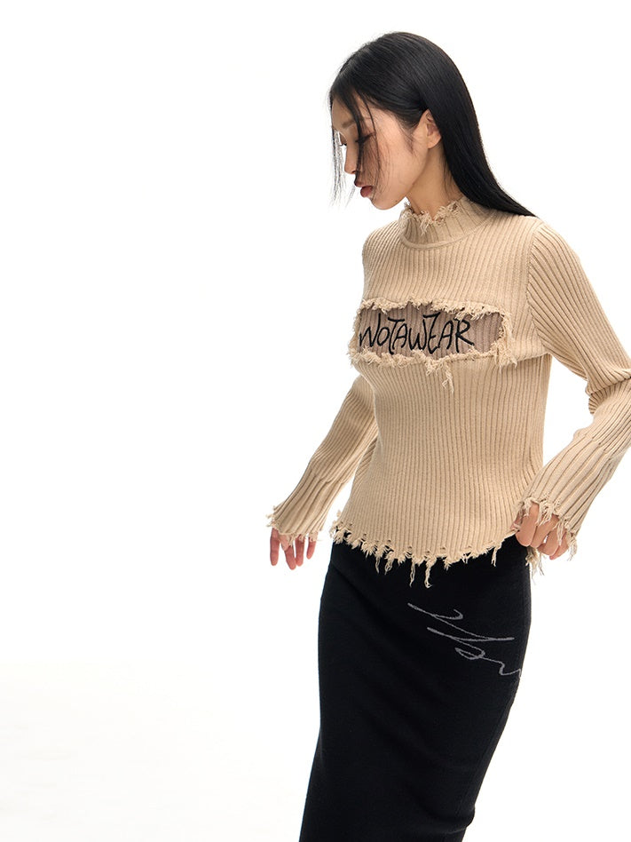 Reihe Rand Slim Fit Flaschenhals Pullover