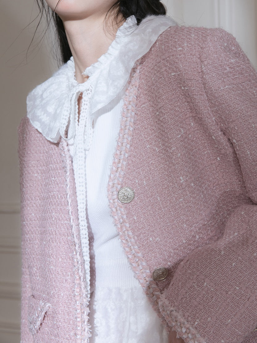 Girly V-Neck Tweed Taste Jacket