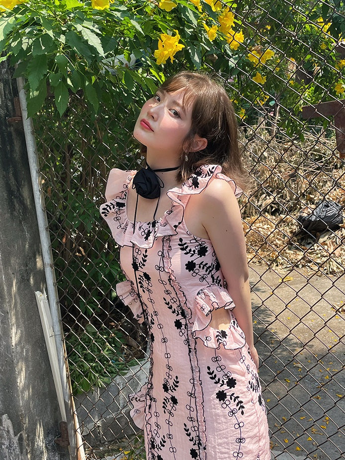 Hohle Rüschenhülsenkleid