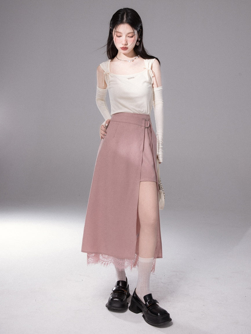 Ribbon Sleeveless Top & Arm Cover