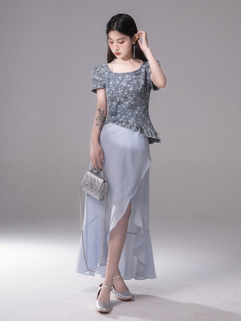 Romantic Irregular Lotus Leaf Skirt