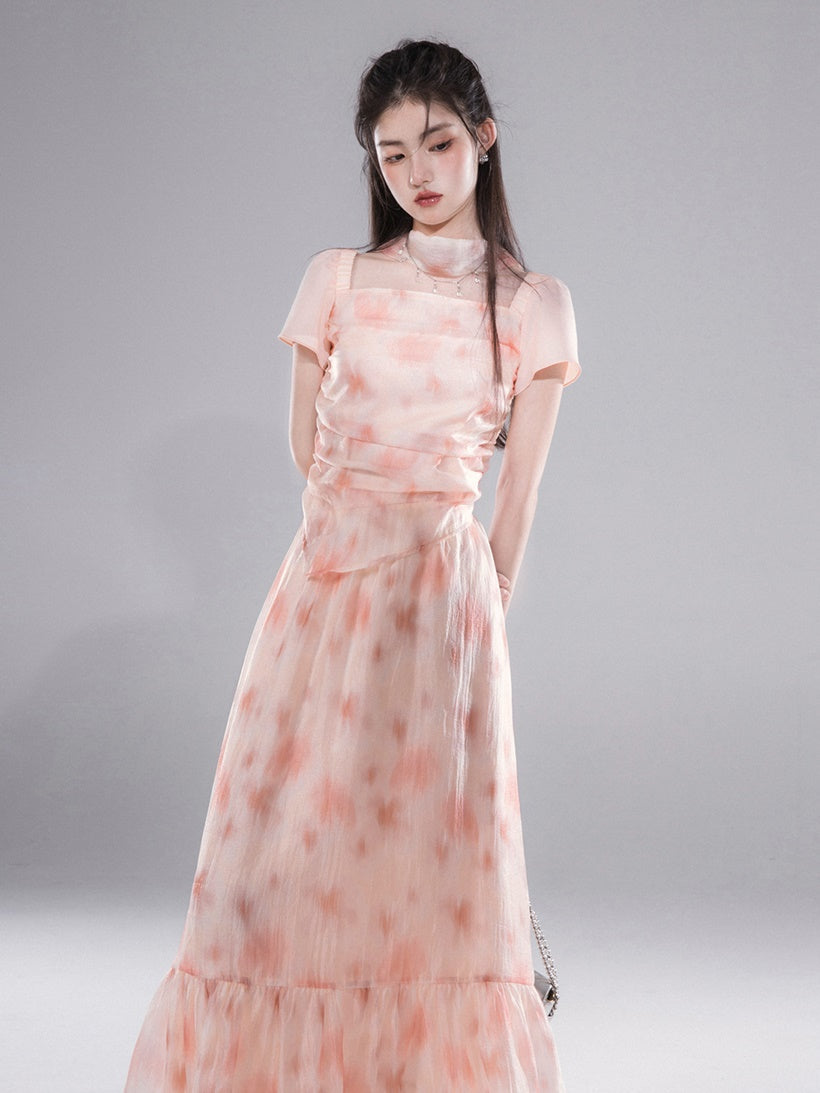 Top de gaze maca et configuration de la jupe de volants de commutation