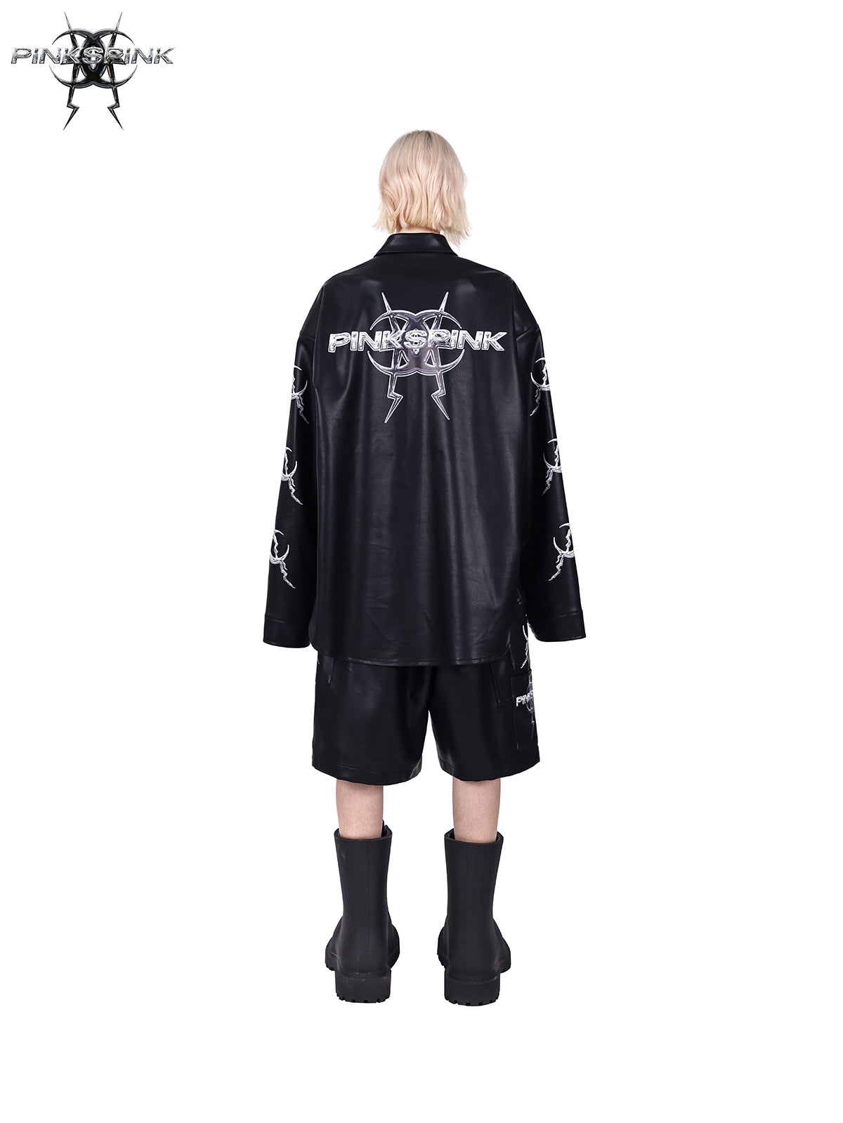 Multi -Taschen -Lederjacke