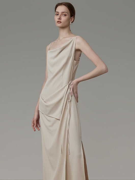 Seitenschlitz unregelmäßiges Hosenteilkleid
