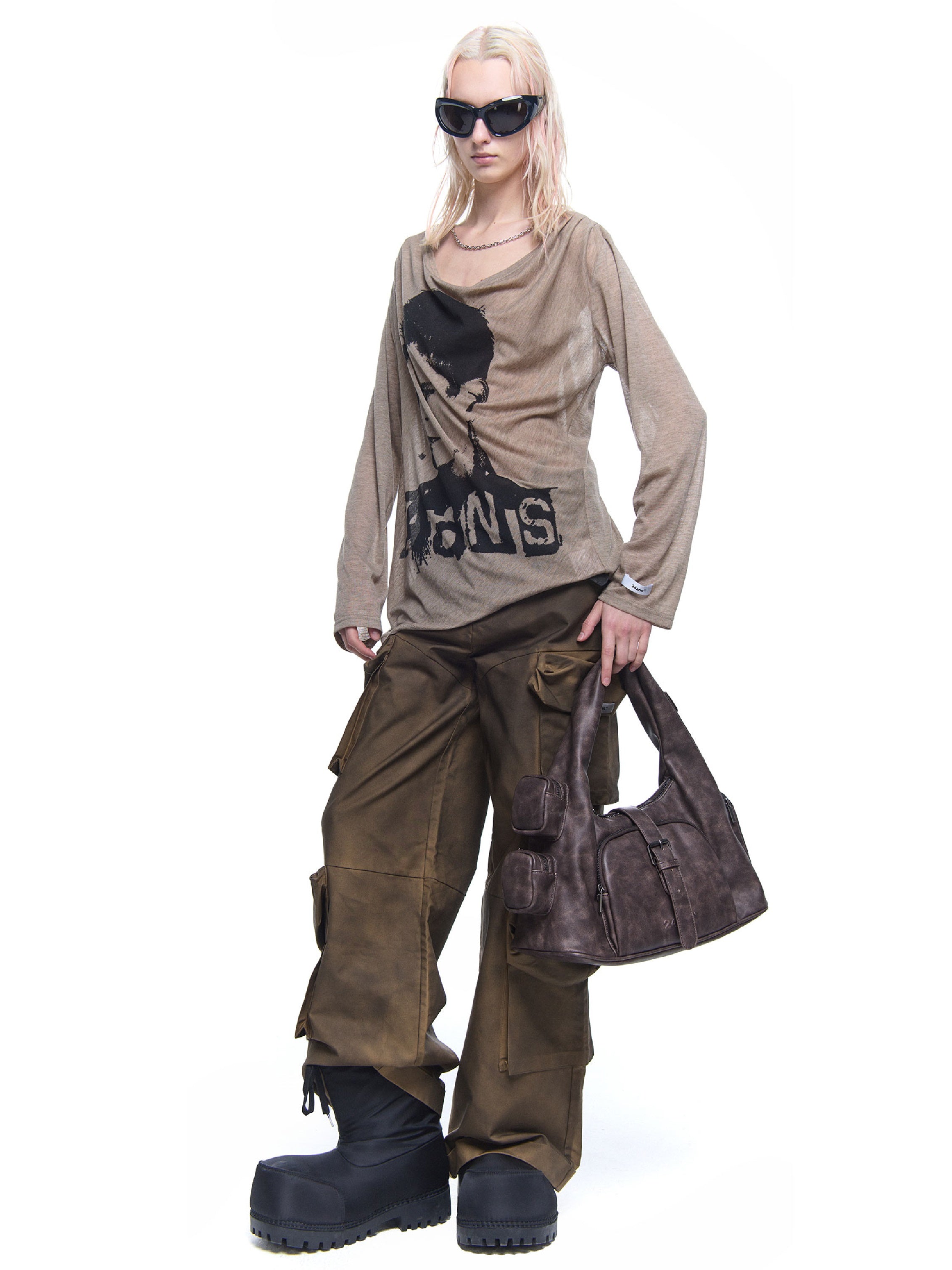 Gedruckt lose Langarm Cutsew