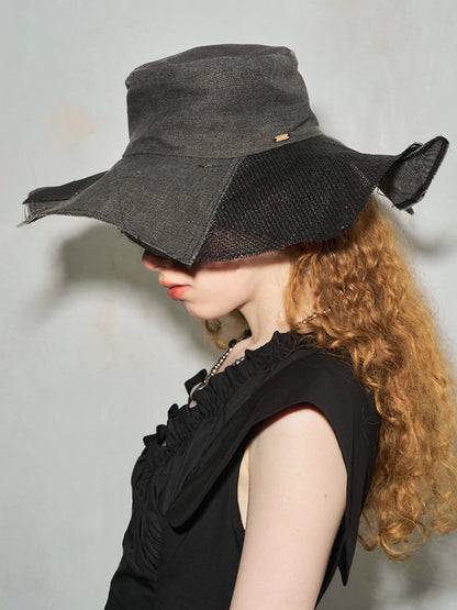 Irregular Splicing Woven Hat