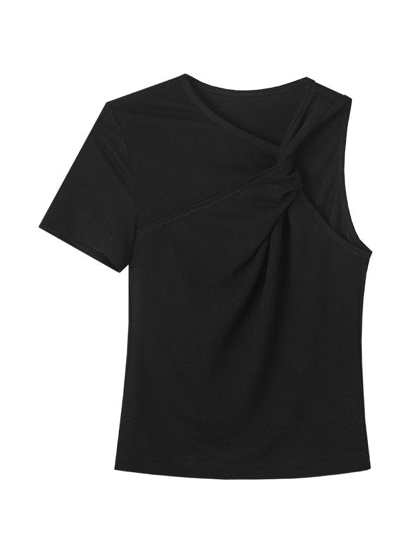 One-sleeve Kink Short T-shirt