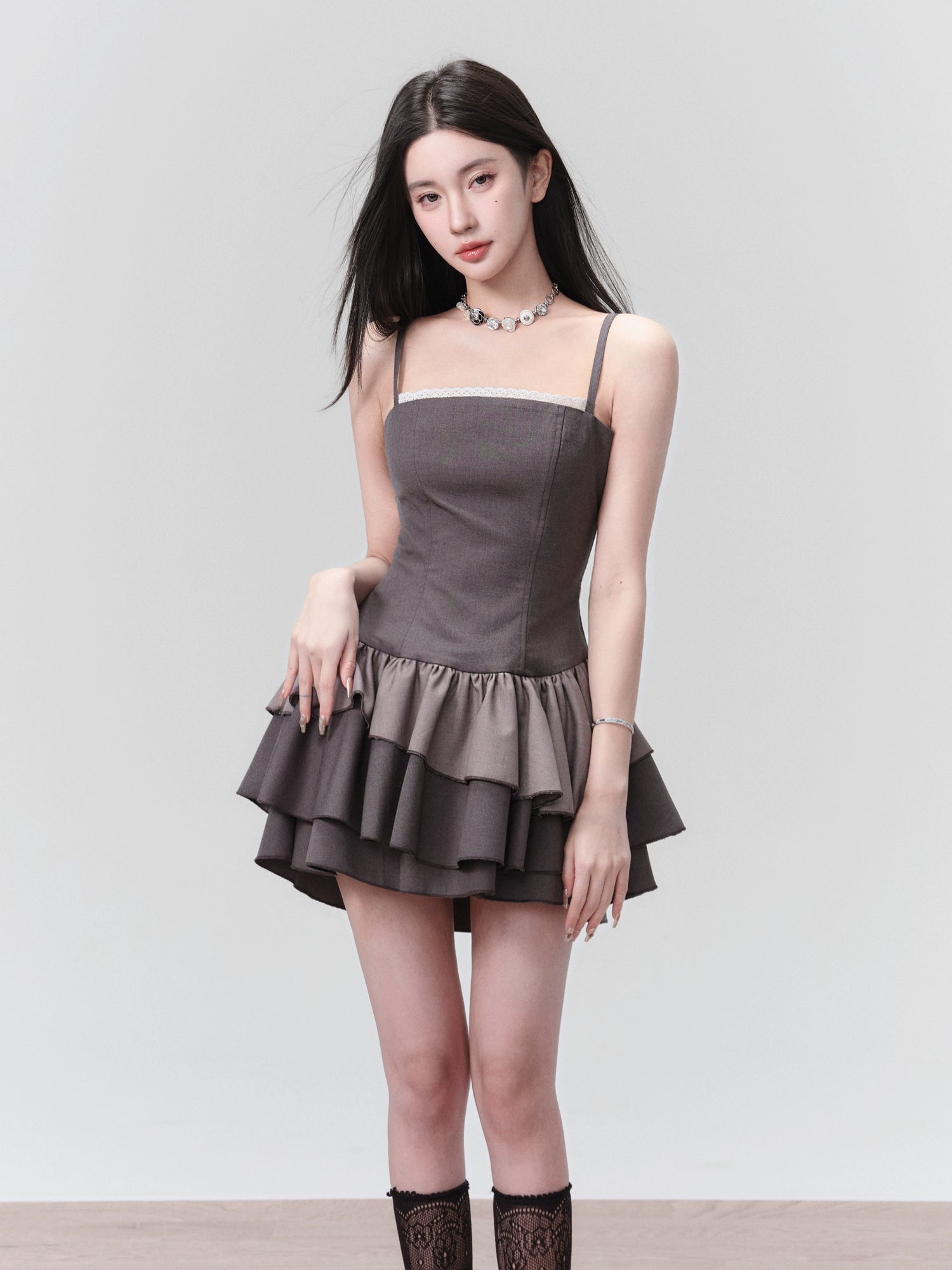 Lace Splicing Suspender Princess Dress & Culottes  ARCANA ARCHIVE