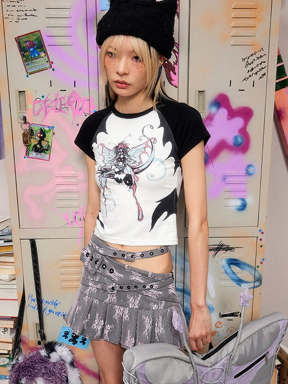 Taillengurt plissierte Minirock