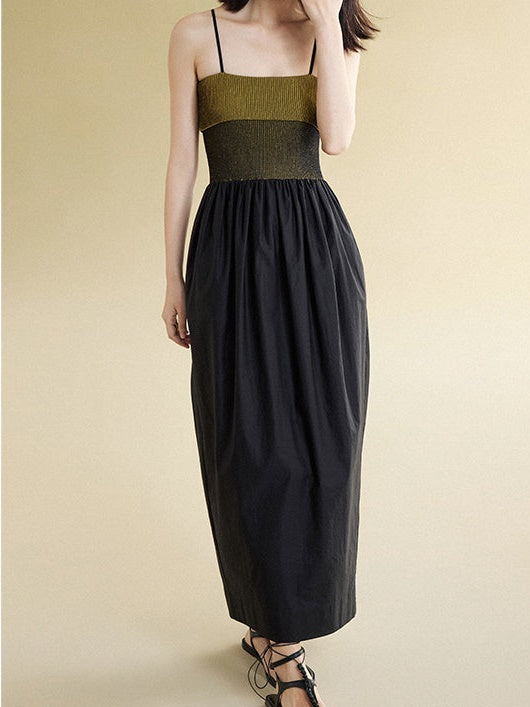 Pit Bar Splicing Suspender Dress