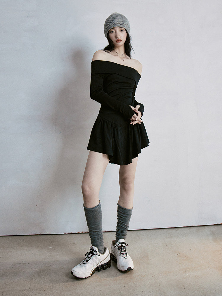 Couppe de pouce à épaules éteintes Slim Cutsew & Mini-Skirt