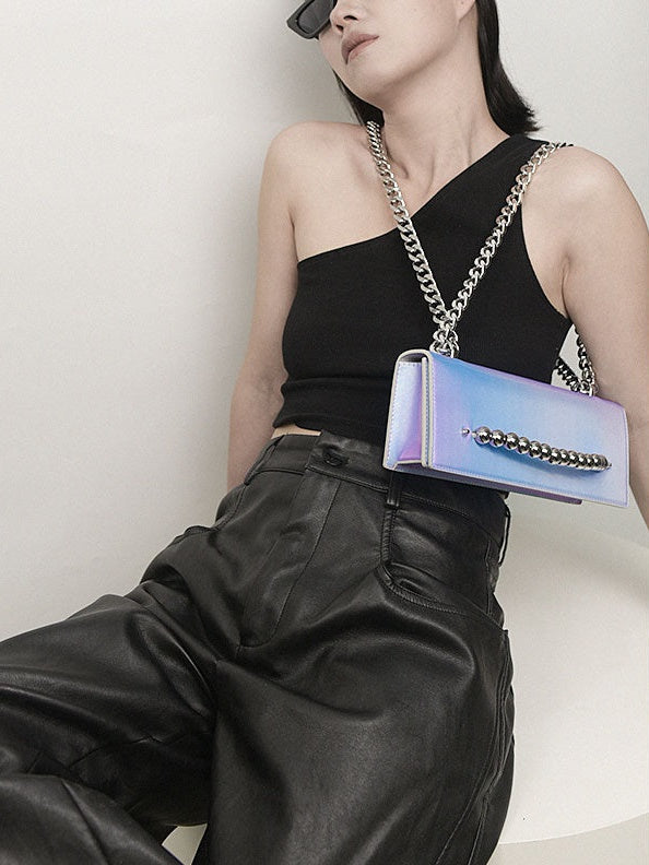 3D 그라디언트 소형 사각형 체인 백