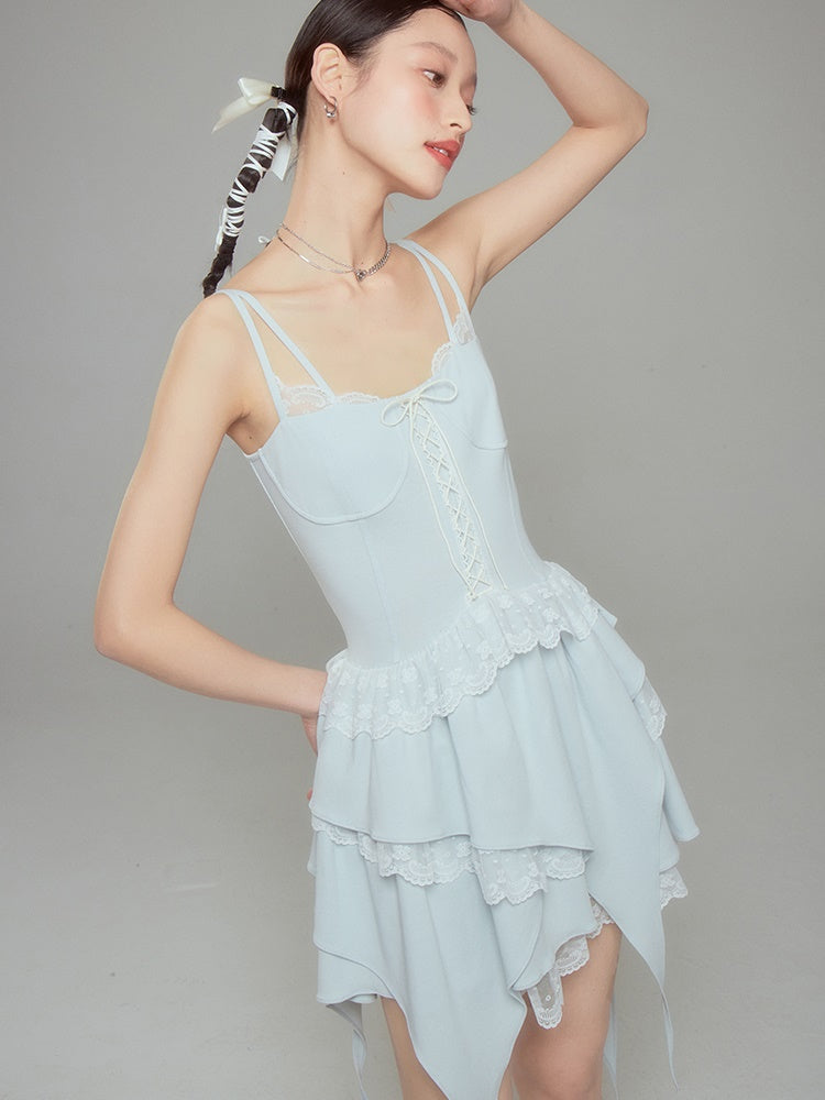 Lace Ballet Suspender Dress & Sleeve Top