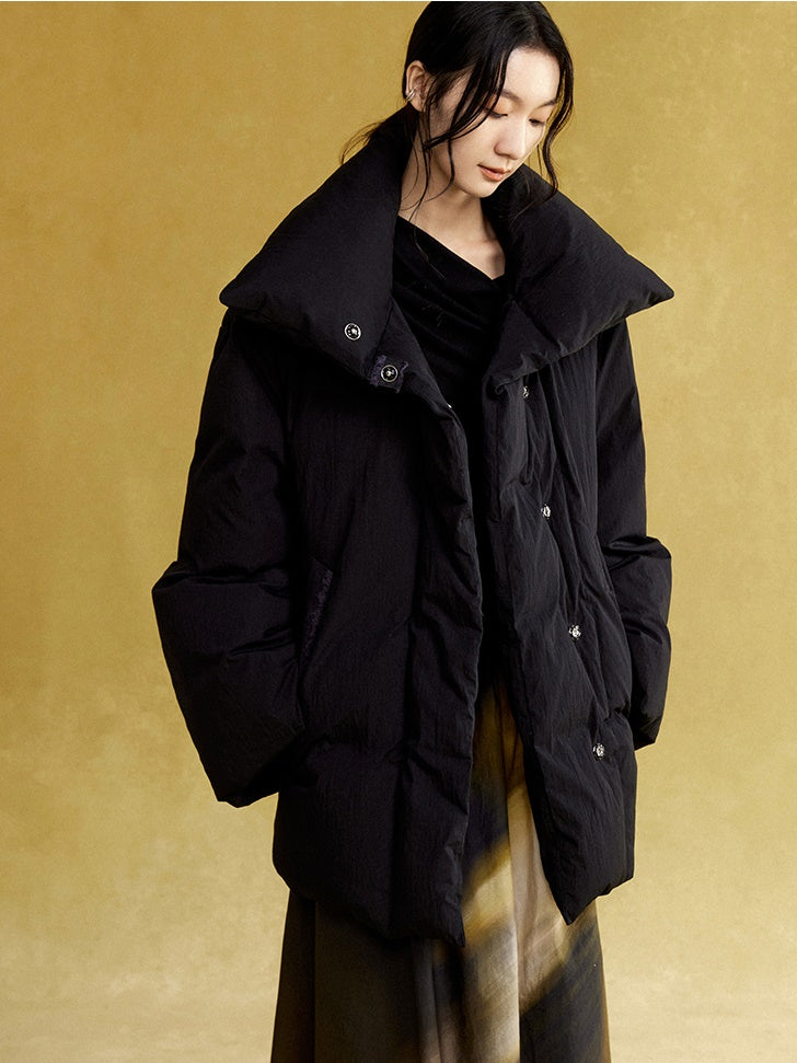 High-Neck Mid-length Down Jacket