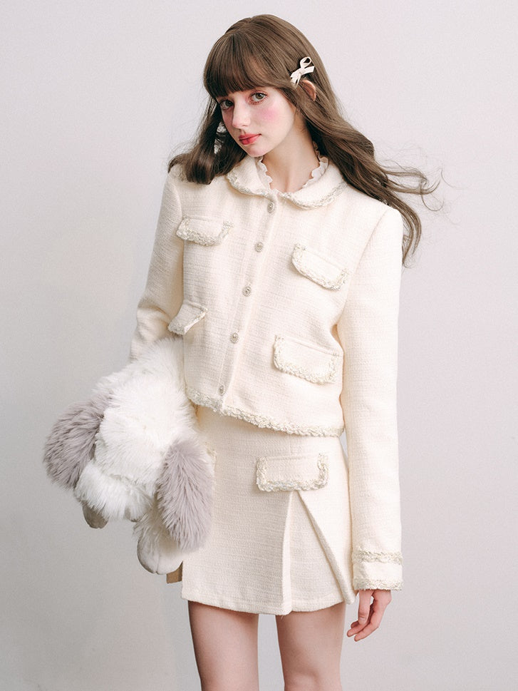 Tweed Taste Elegant Jacket & A-Line Skirt