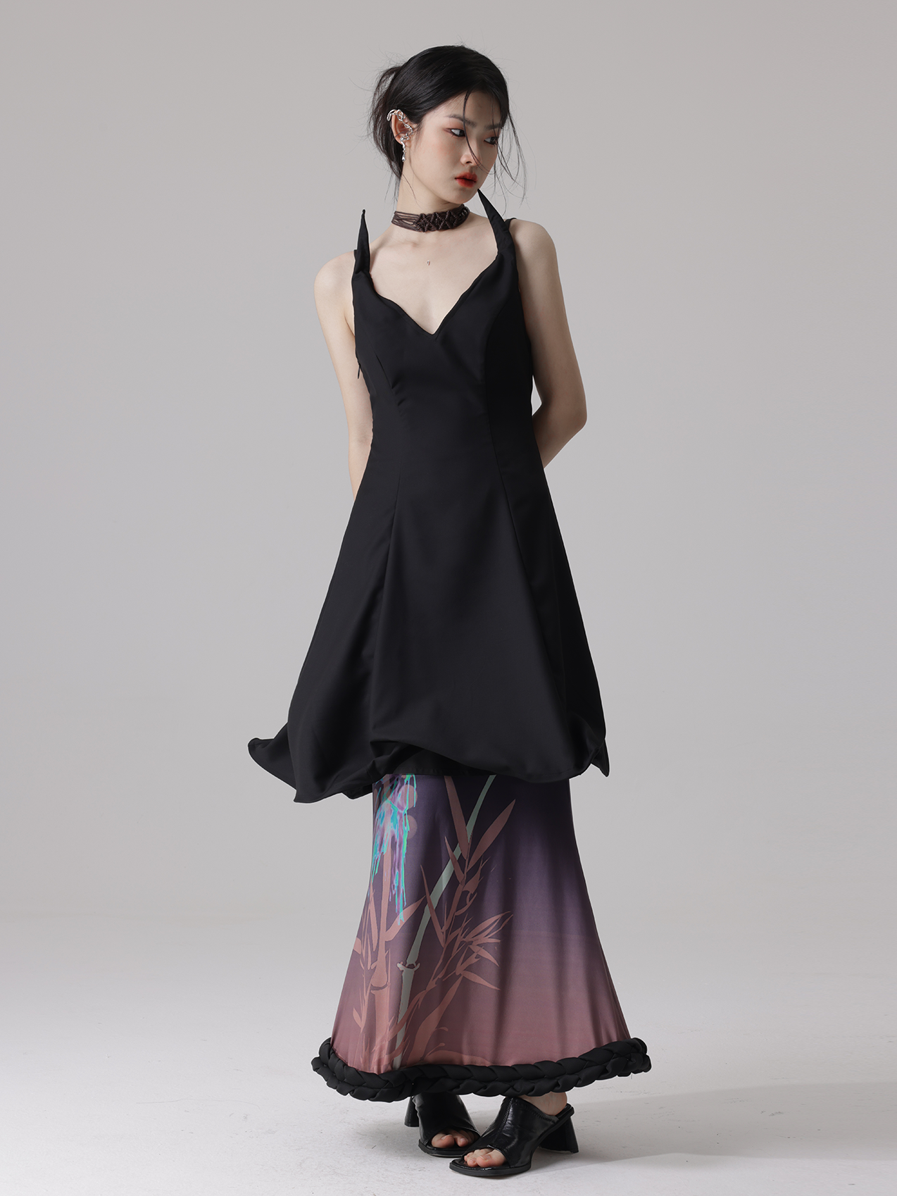 Deformation 3D Suspender Dress