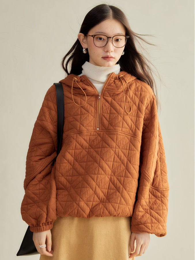 Gesteppte Textur Schweiß Hoodie Pullover & Rock