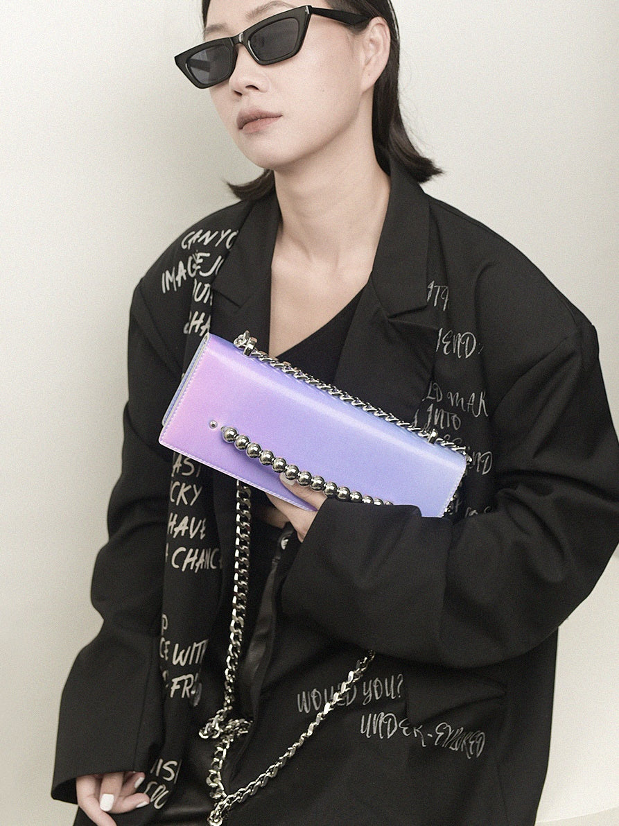 3D 그라디언트 소형 사각형 체인 백