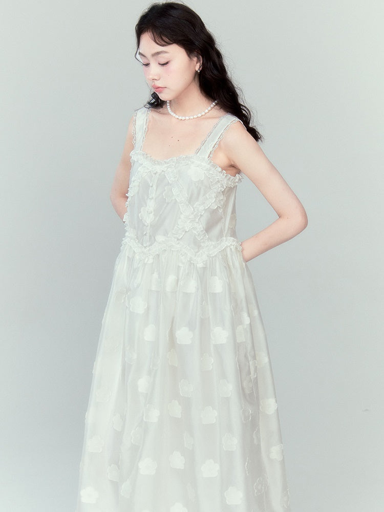 Drucken von Hosenträgern langes Kleid