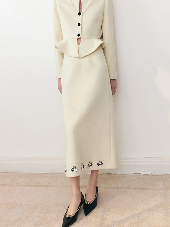 Dreidimensionale Blumenperlen gerade Rock