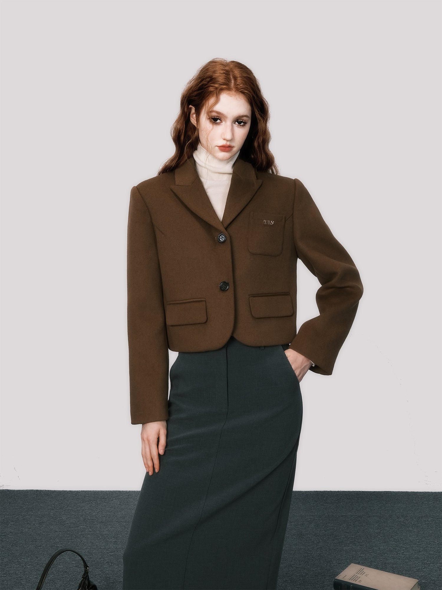 Wool Blend Short Single Jacket – ARCANA ARCHIVE